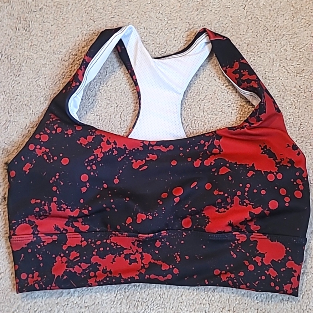 Blood stain yoga sports bra Gothic